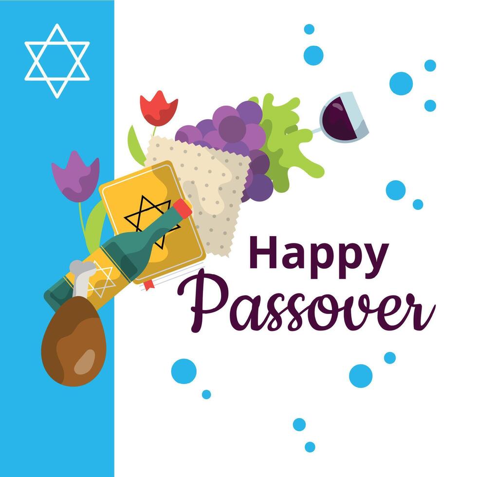 Happy Passover Jewish holiday cartoon illustration vector