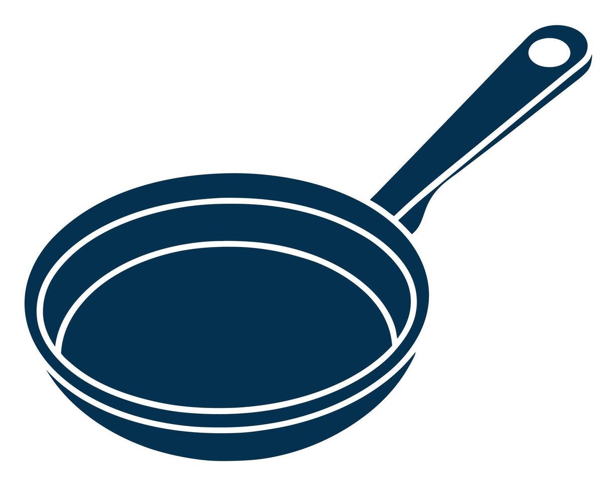 Simple blue frying pan cooking utensil illustration perfect for kitchen and culinary themes vector