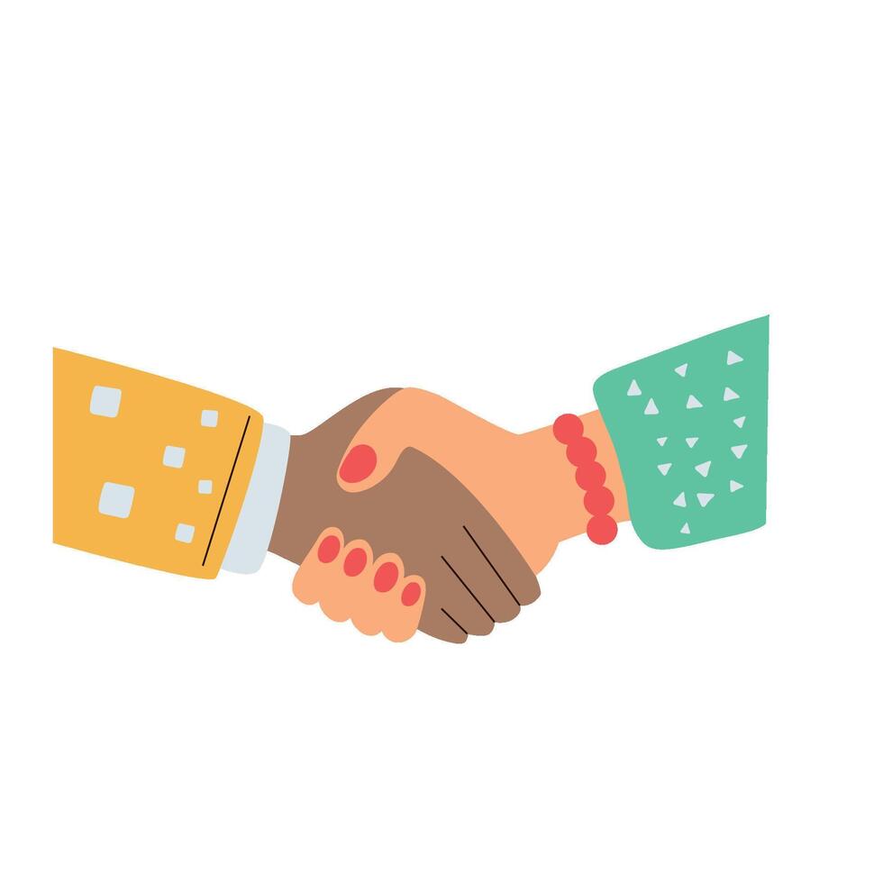 handshake cartoon illustration vector