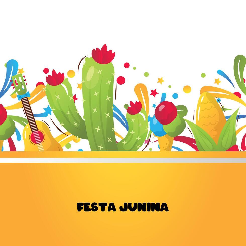 festa junina illustration orange colors vector