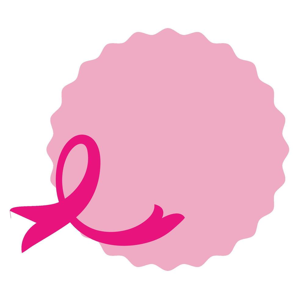 breast cancer pink illustration frame round vector