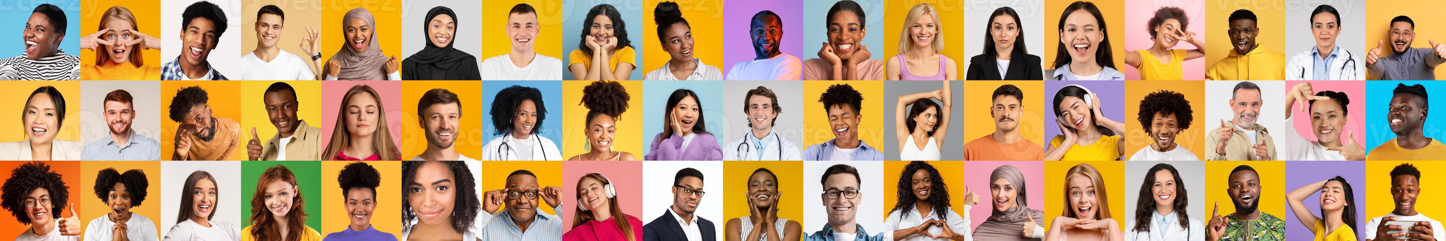 A colorful collage features diverse individuals showcasing joy and personal expression. photo