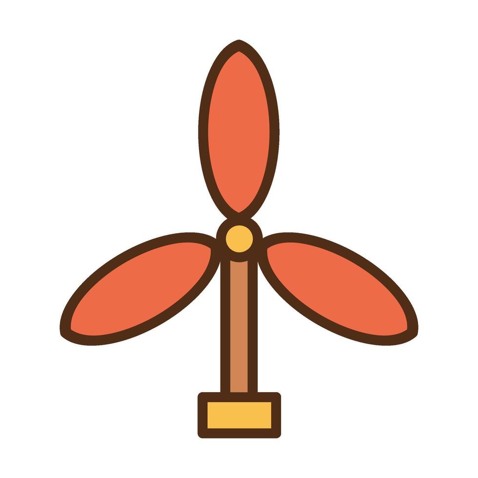 Red and Yellow Wind Turbine vector