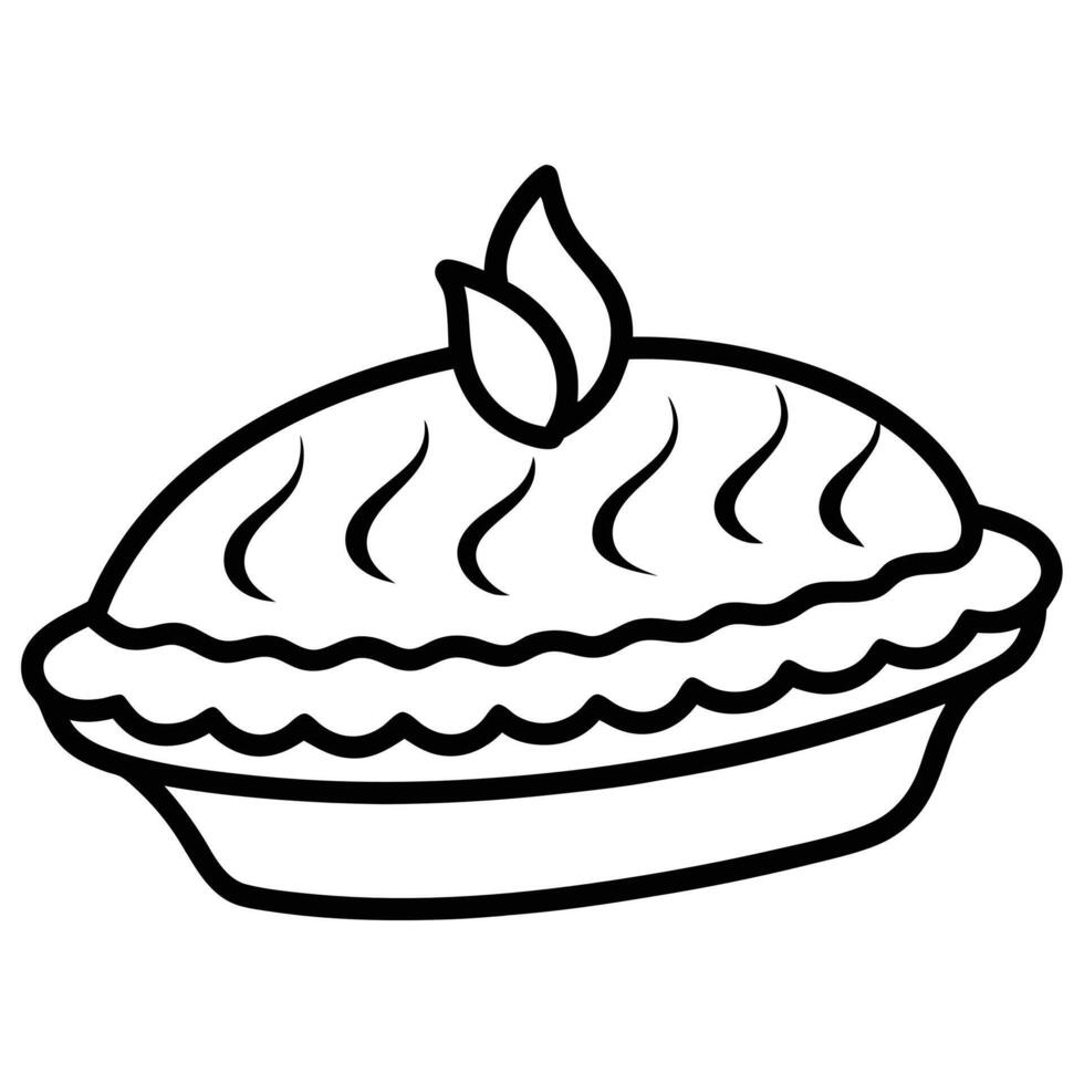 Black and white illustration of a delicious pie perfect for baking or fall season celebrations. vector