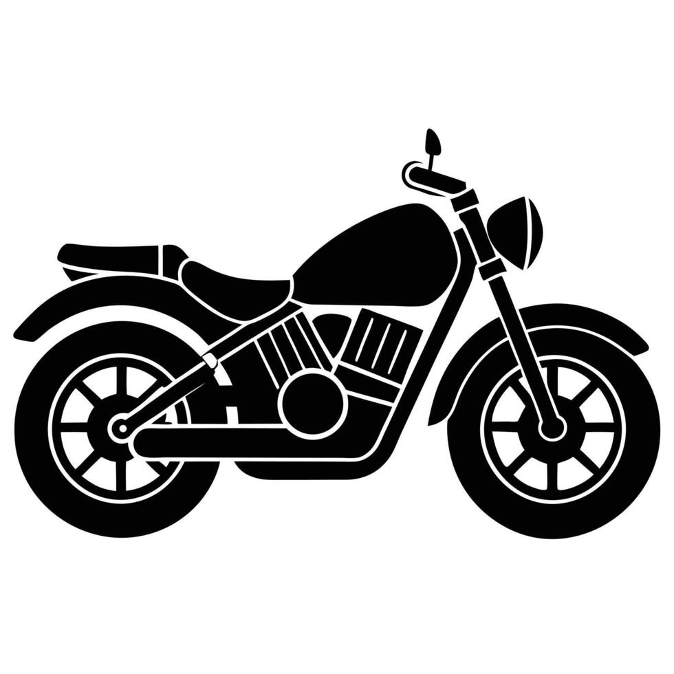 illustration of a classic motorcycle black silhouette perfect for graphic design vector