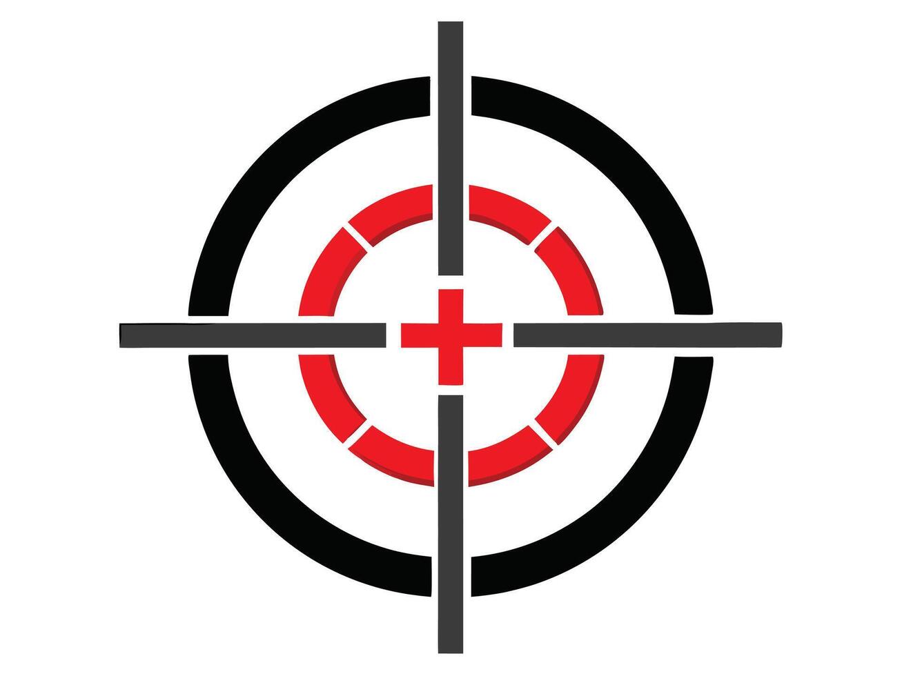 Target sight icon with crosshair and concentric rings illustrating accuracy and precision vector