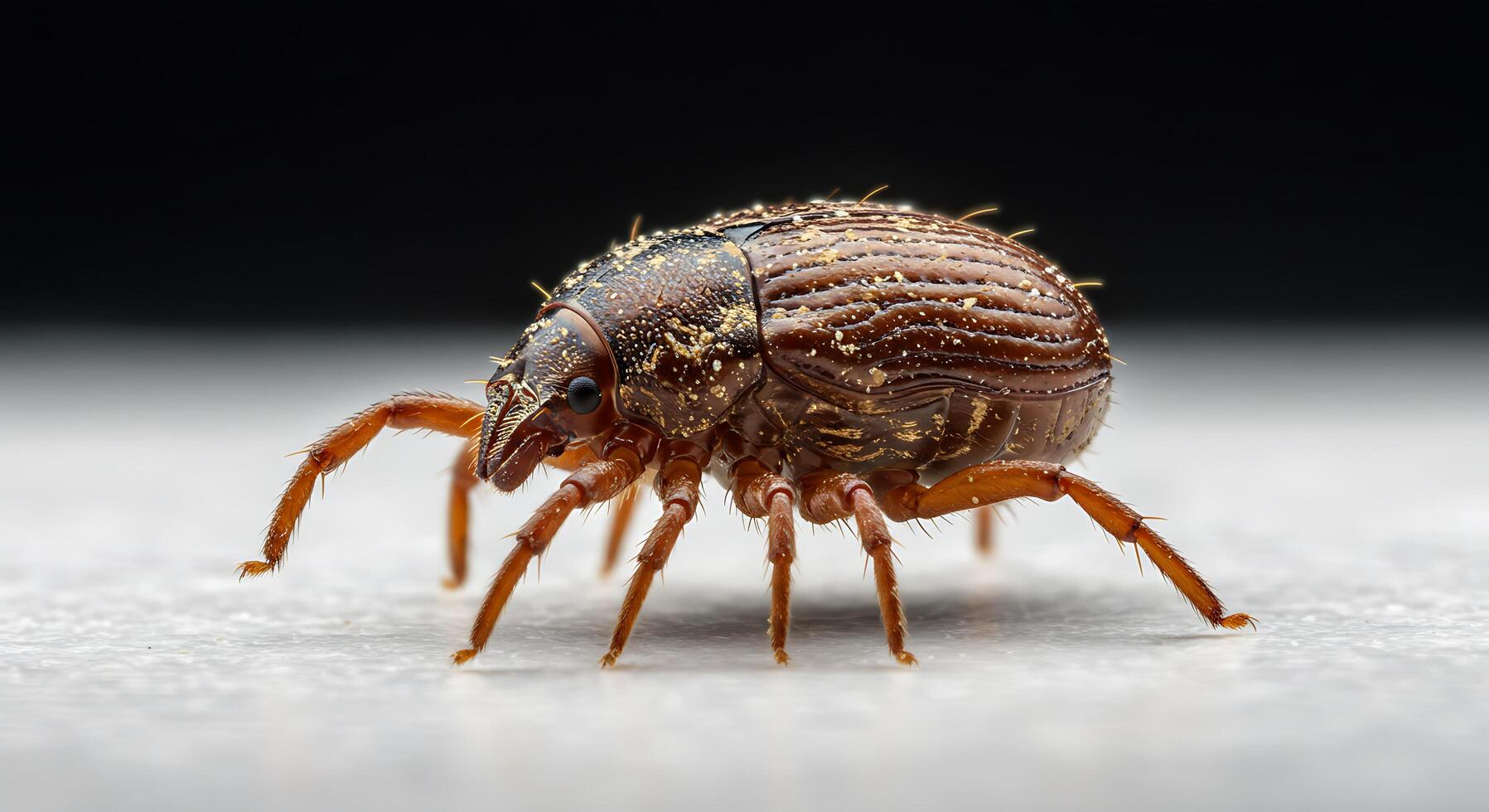 A tick on a white surface photo