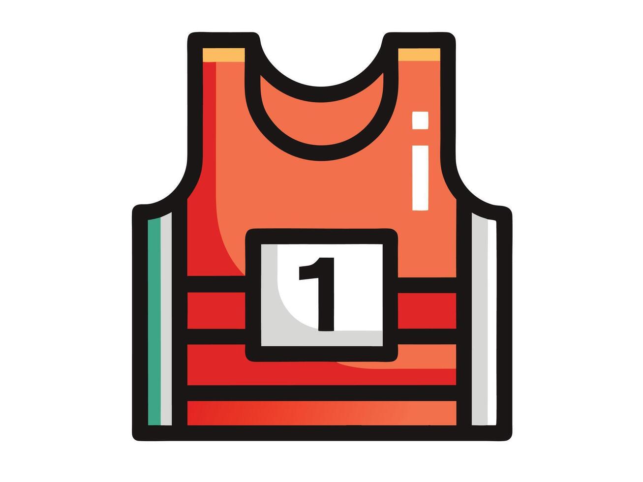 Flat illustration of a sports jersey with number one, for athletic competition. vector
