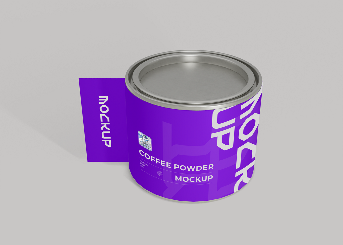 Glossy Coffee Powder Tin Mockup for Branding psd