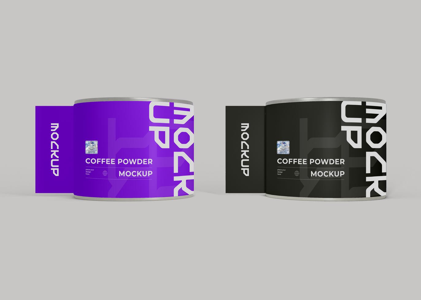 Glossy Coffee Powder Tin Mockup for Branding Logo psd