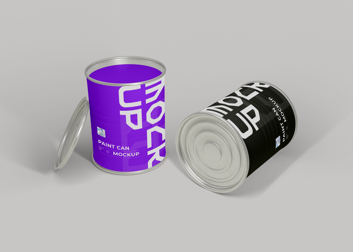 Glossy Paint Can Branding Mockup psd