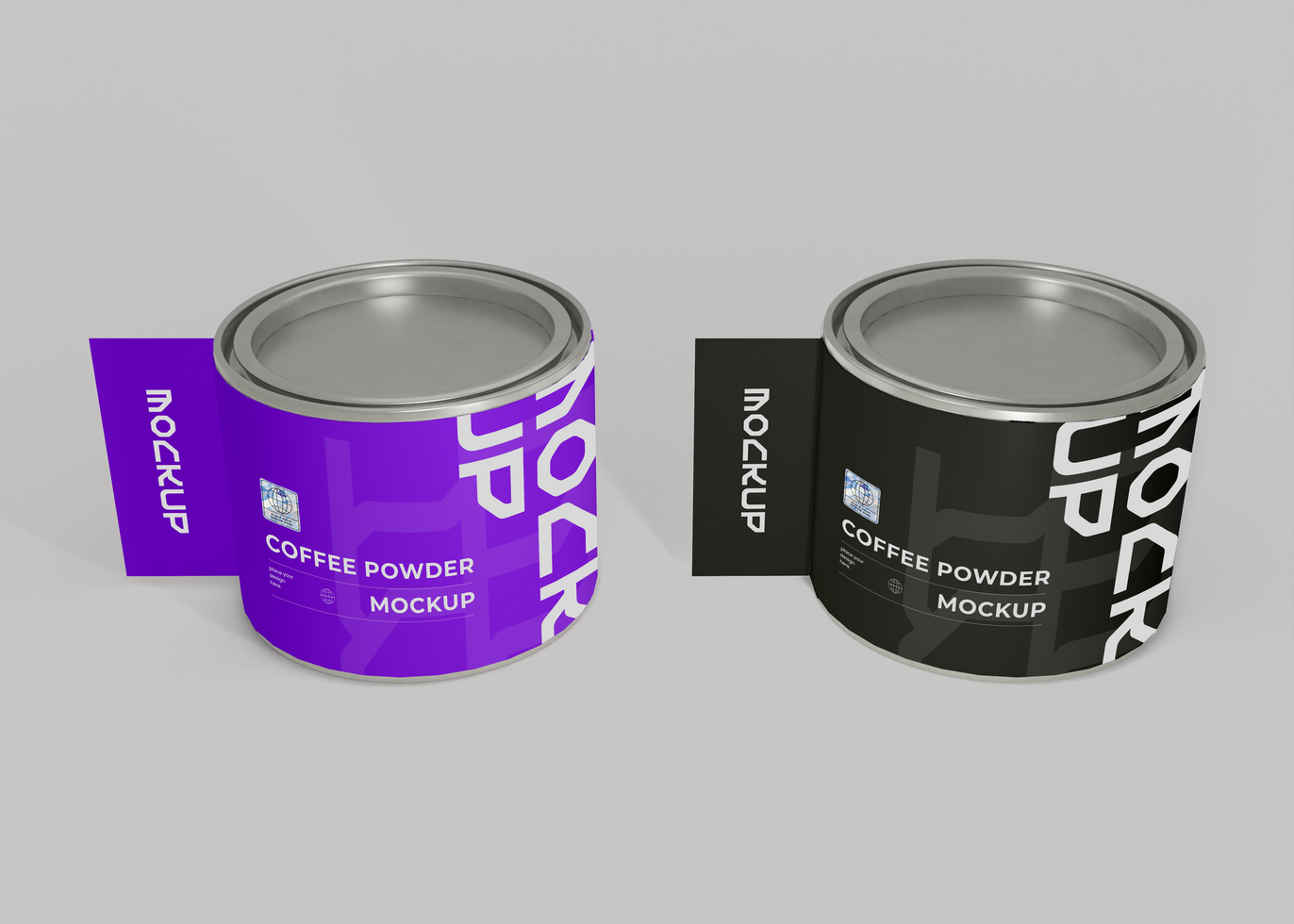 Matte Coffee Tin Mockup psd
