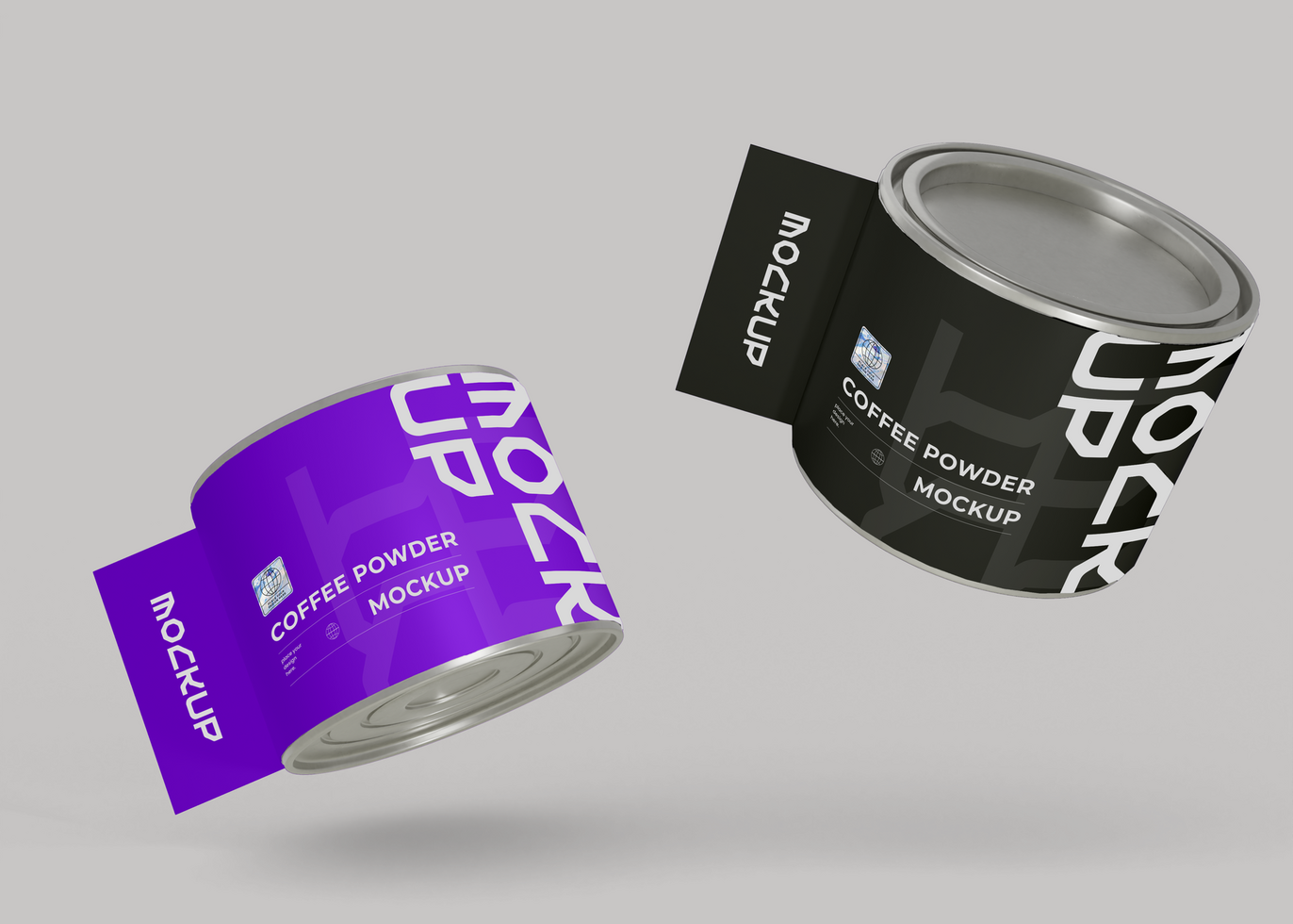 Coffee Can Mockup with Top Lid View psd