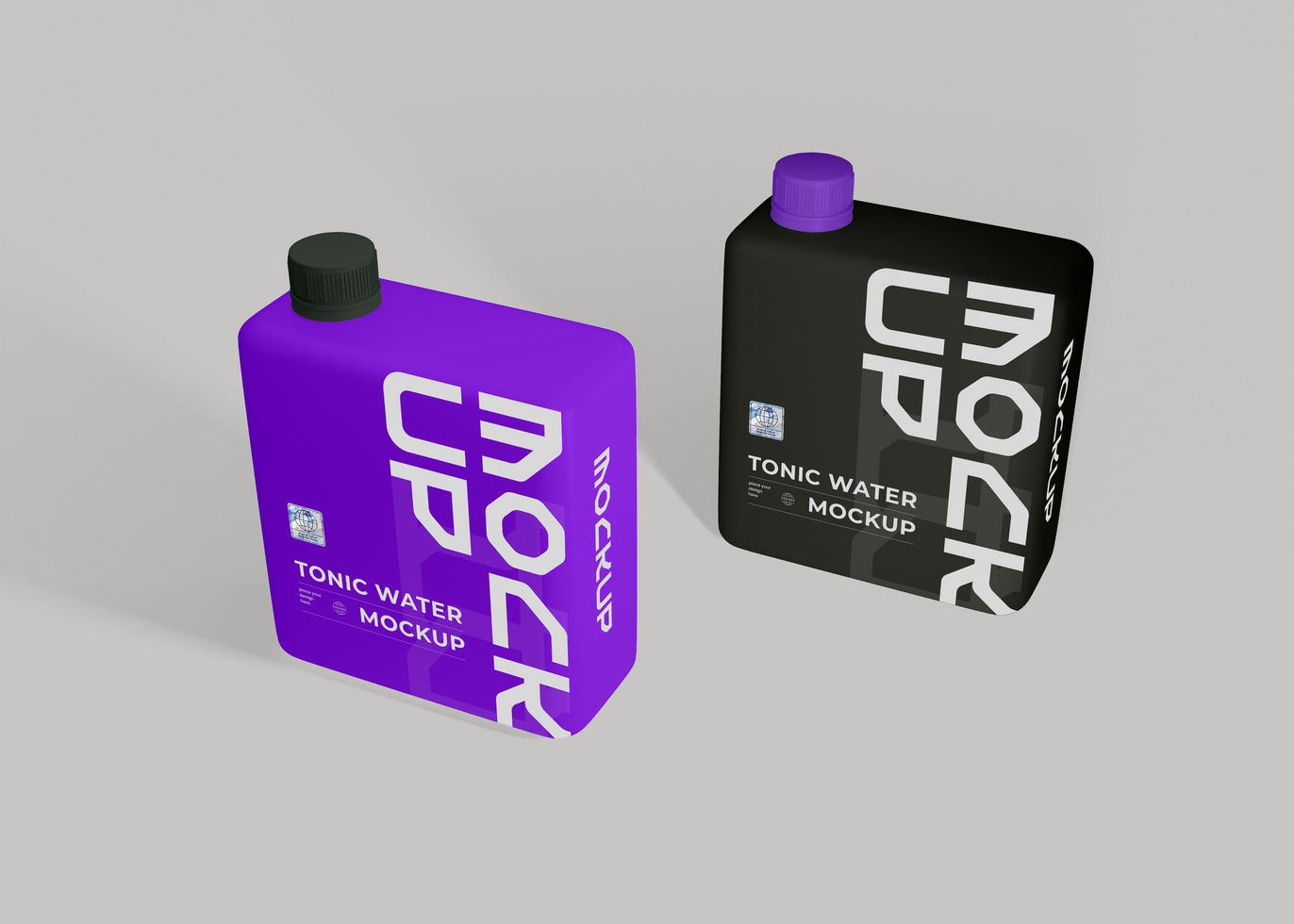Tonic Bottle Mockup Glossy Glass Bottle Branding Template psd