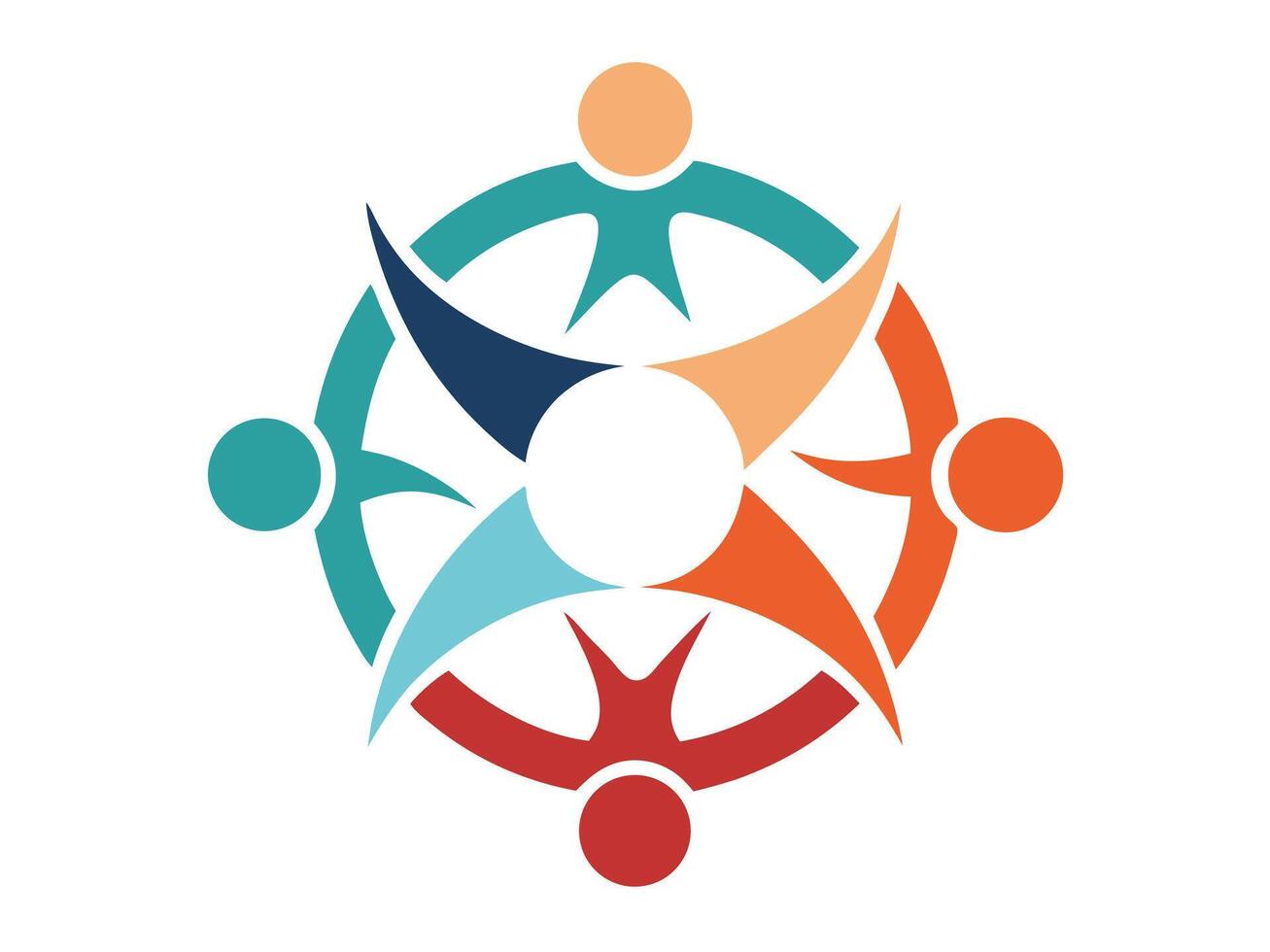 Colorful abstract illustration of a team united in a circle representing community and support vector