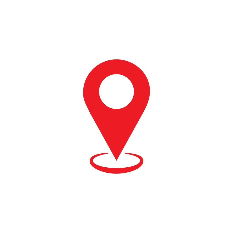 Red Location Pin Point icon.Address,map locator vector