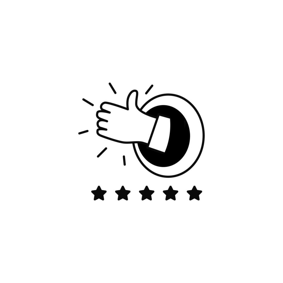 Thumbs up review rating business item icon sign symbol design vector