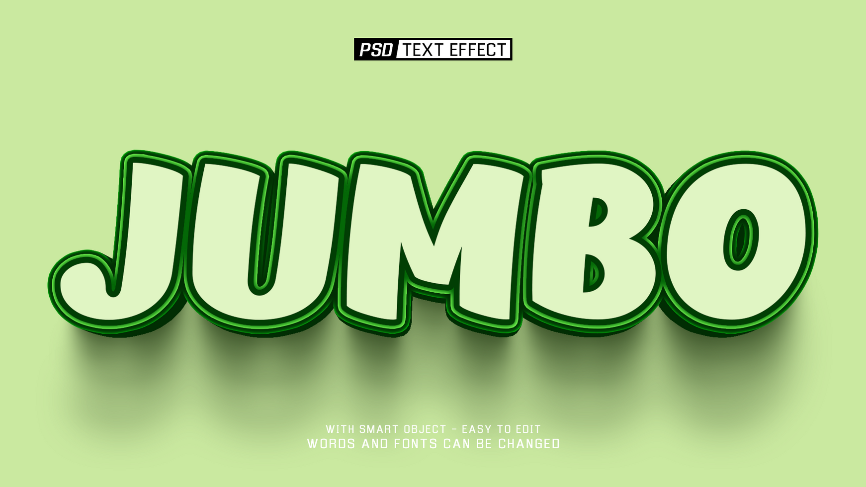 jumbo 3d text effect psd