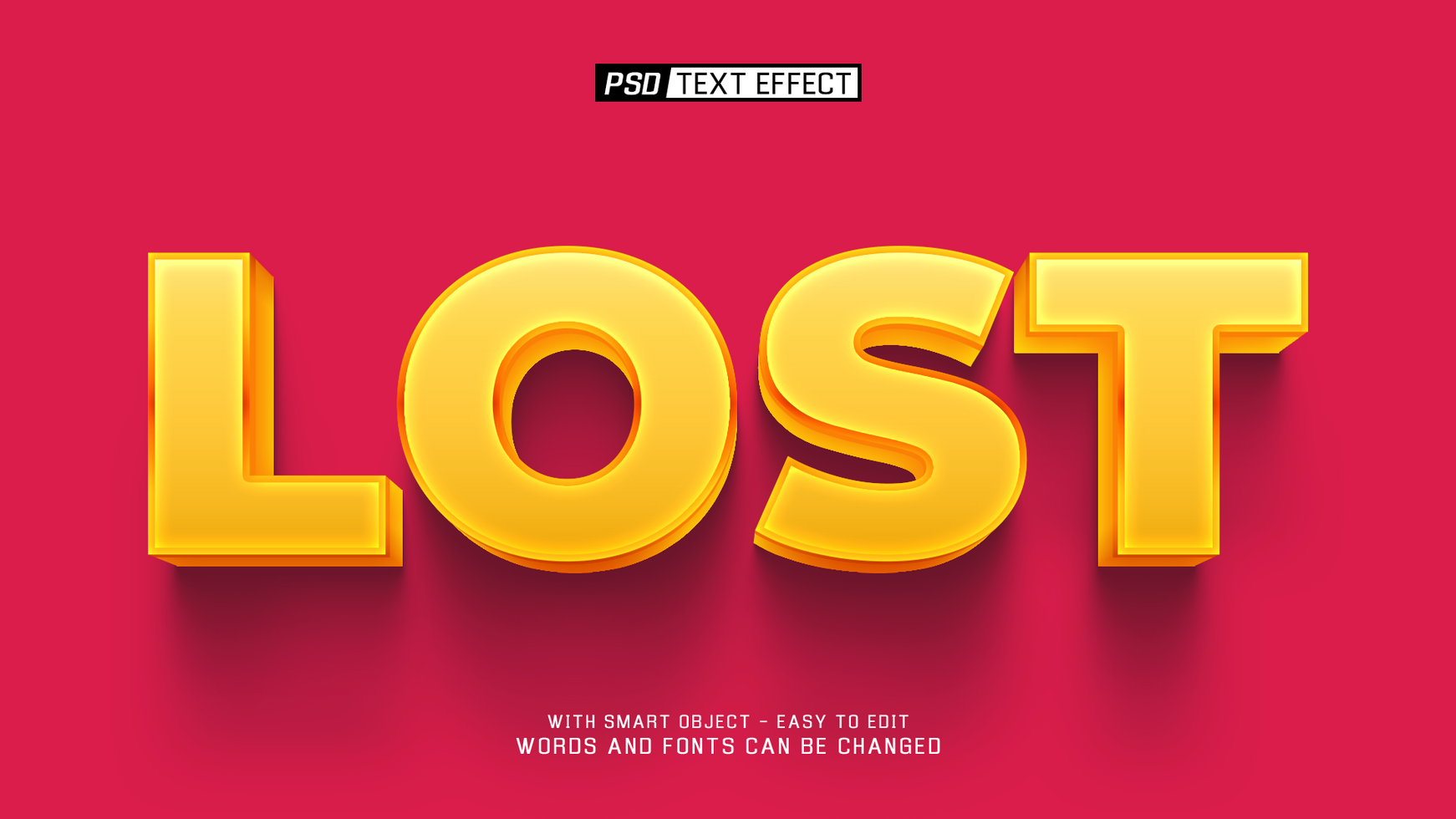 lost 3d text effect psd