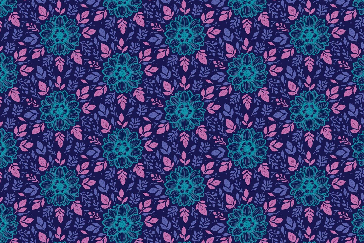 cotton and rose sketch pattern with floral line drawings repetition and minimal abstract continuity for textile kitchen and home print vector