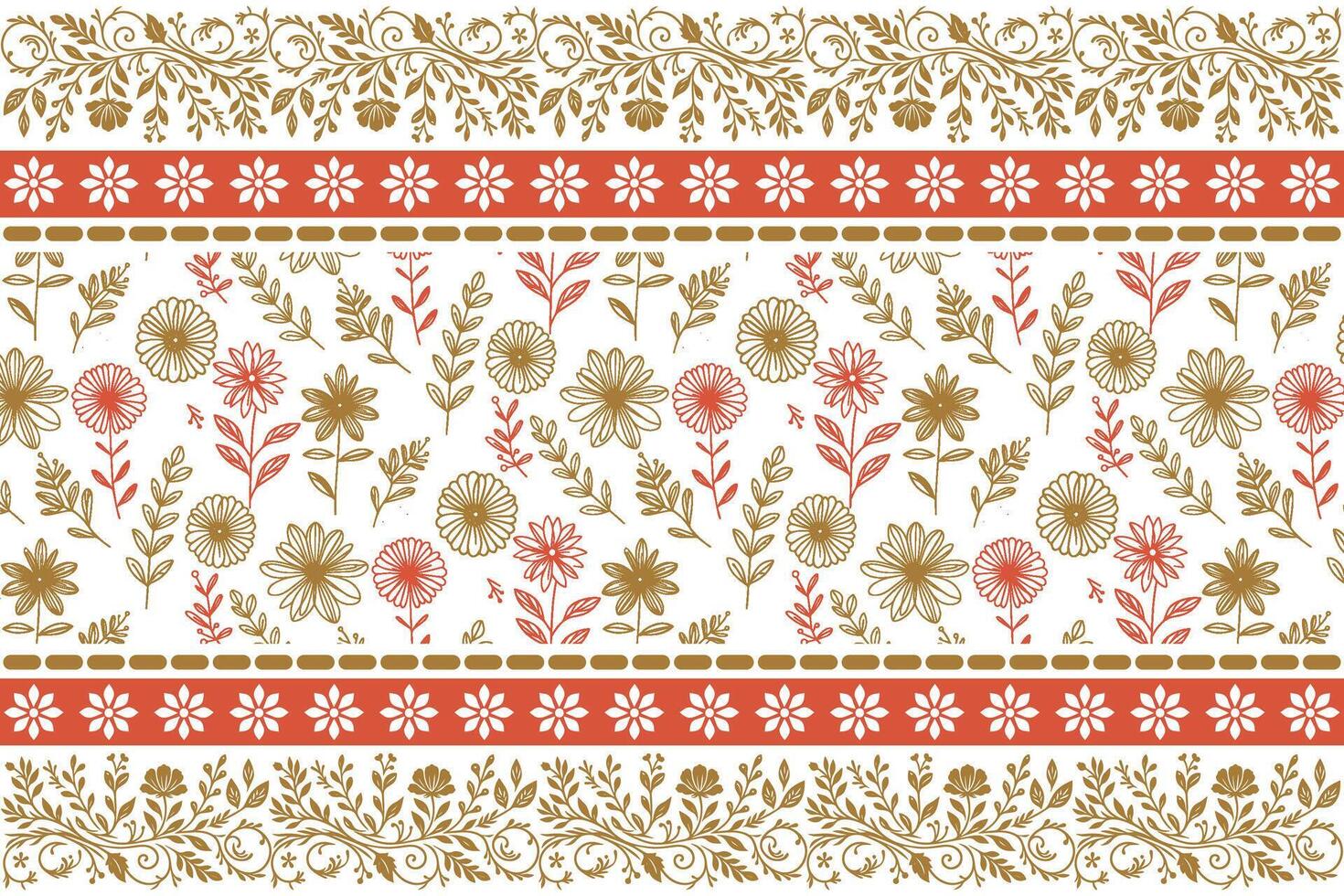 one line cotton floral pattern, rose sketch with border motif, textile texture drawing idea, abstract fashion print design, wrapping paper outline vector