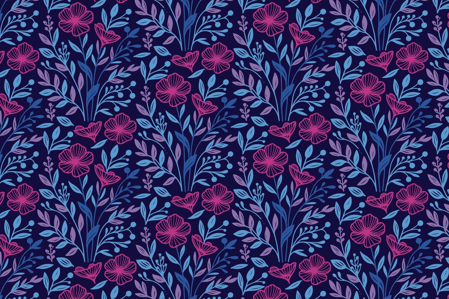 minimal pattern with one line rose sketches cotton flower outlines and trendy floral repetition for textiles and packaging print vector