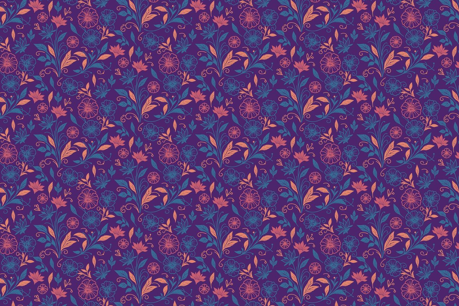 rose cotton flower sketch layout with repetition and abstract style for textile design wallpaper pillow and kitchen goods vector
