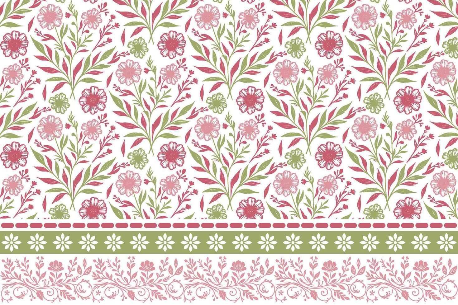 abstract leaf floral sketch, line art border design, textile pattern with flowers, trendy outline fashion print, kitchen wear drawing vector