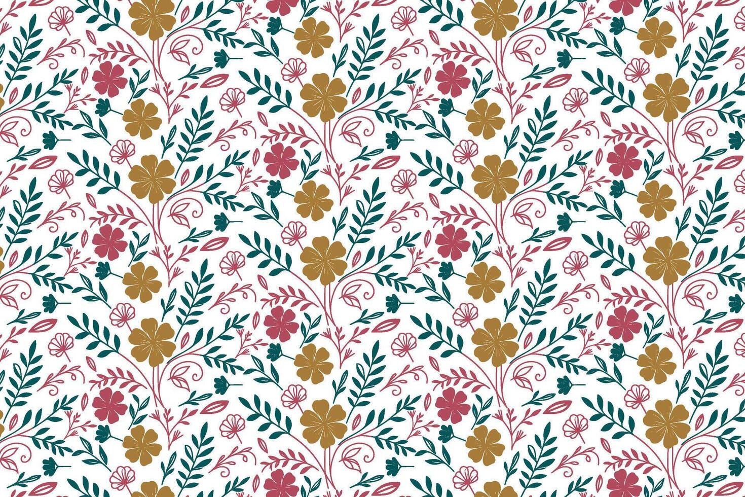 outline cotton flower wrapping paper, hand drawn line art design, trendy floral sketch texture print, pillow cover fashion motif, fabric textile artwork vector