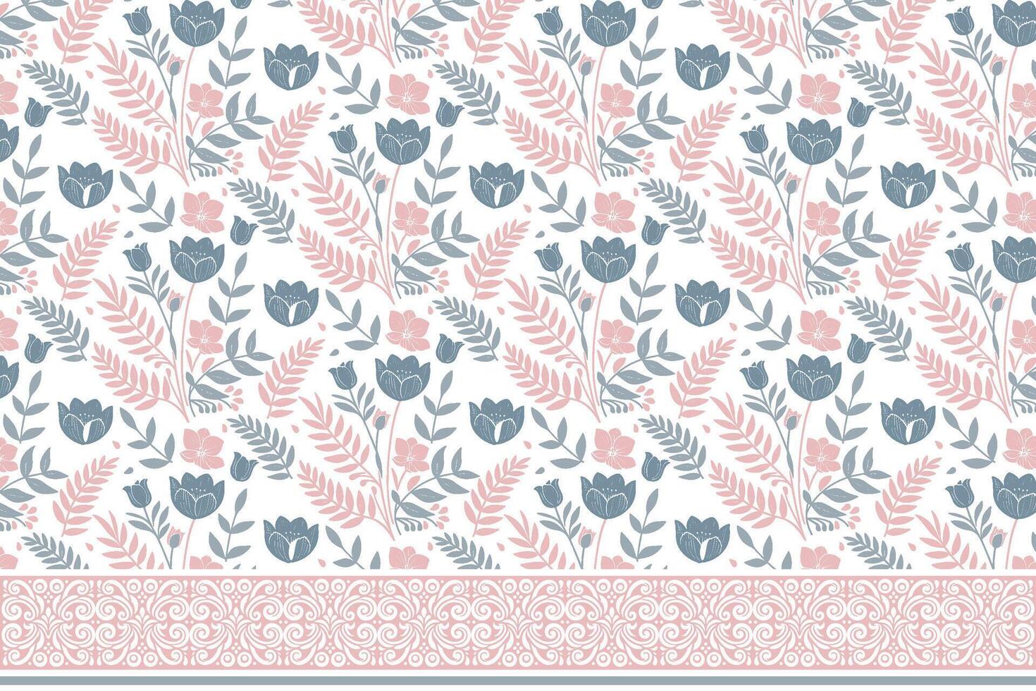 kitchen wear floral sketch, one line rose border print, cotton flower drawing pattern, fashion textile repeat style, outline wrapping texture vector