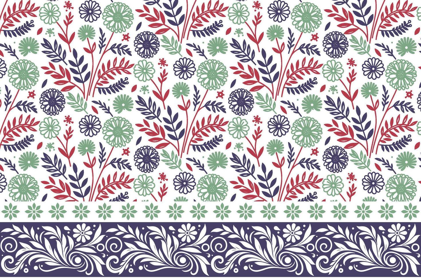 cotton flower sketch print, rose outline with border design, textile pattern for kitchen wear, trendy motif fabric drawing, wrapping art texture vector
