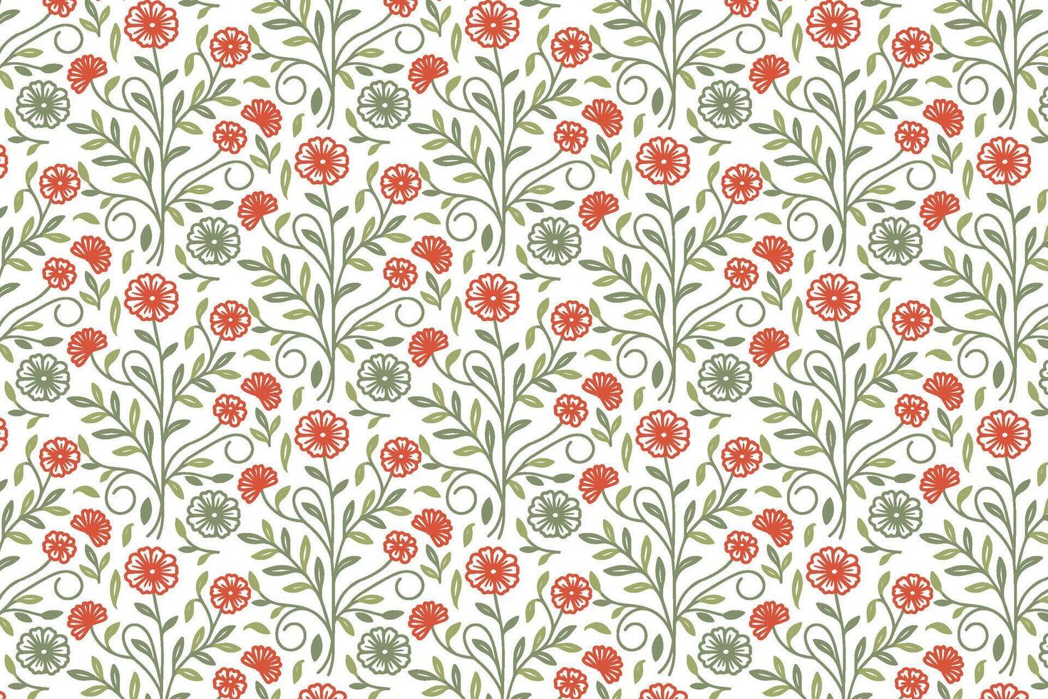 floral print cotton flower fabric design, hand drawn outline motif texture, fashion pillow sketch pattern, modern wrapping inspiration artwork, line art textile trend vector