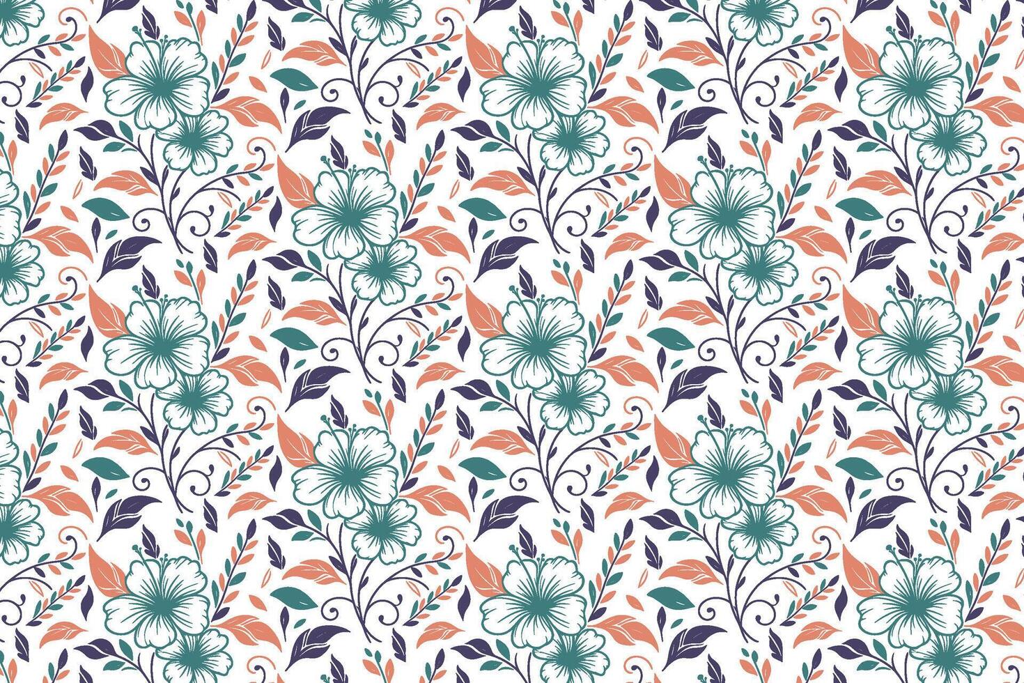 trendy fashion cotton flower design, floral sketch line art motif, wrapping paper textile print texture, modern pillow cover artwork, outline fabric inspiration vector