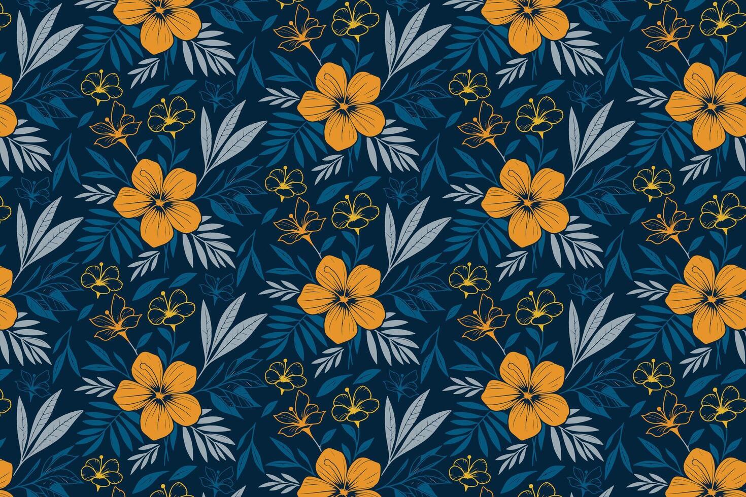 flower pattern in abstract sketch layout with rose line drawing cotton outlines and repetition for use in textile kitchen and wall art vector