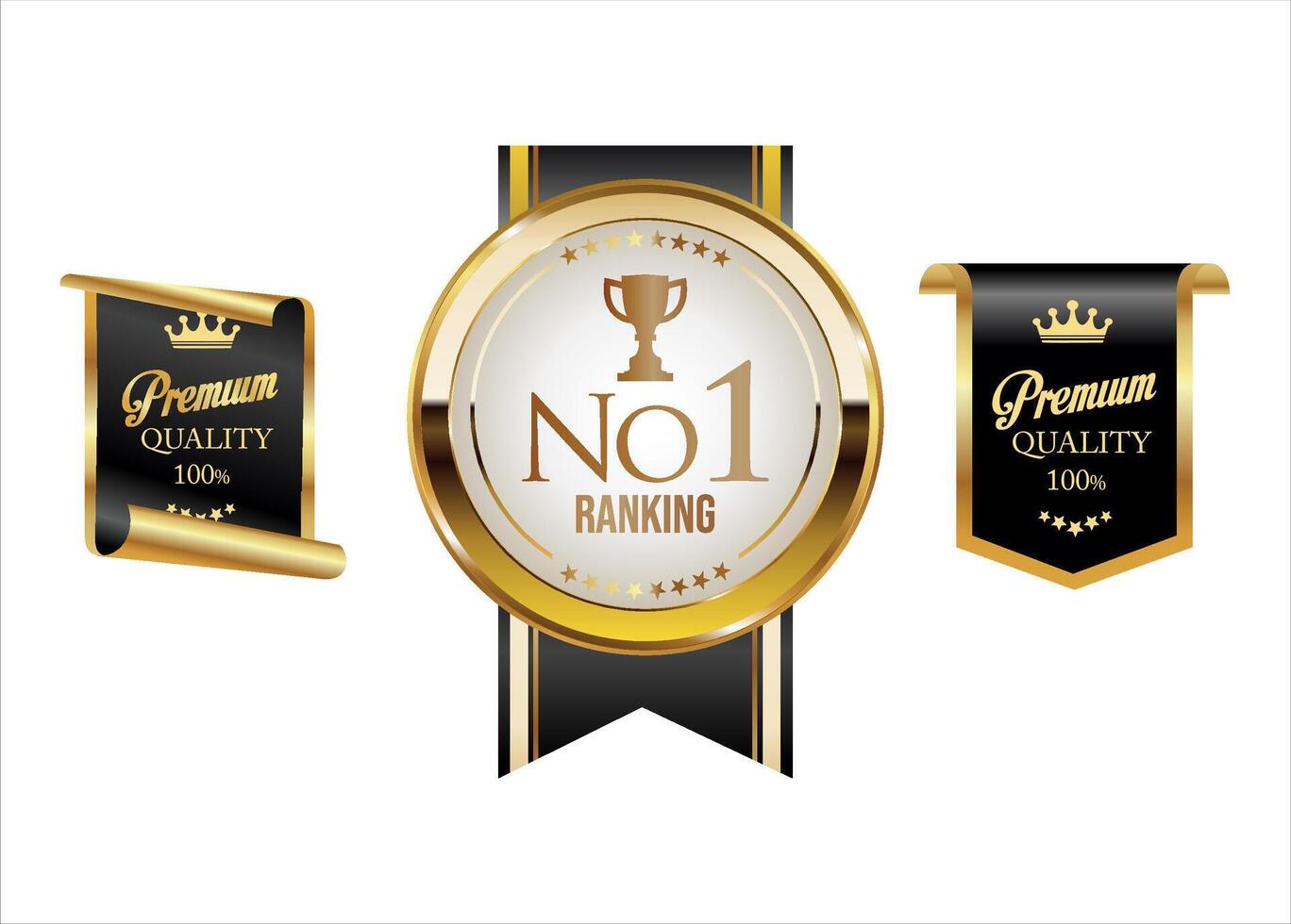 Award and premium emblem gold color isolated stock illustration 0121.eps vector
