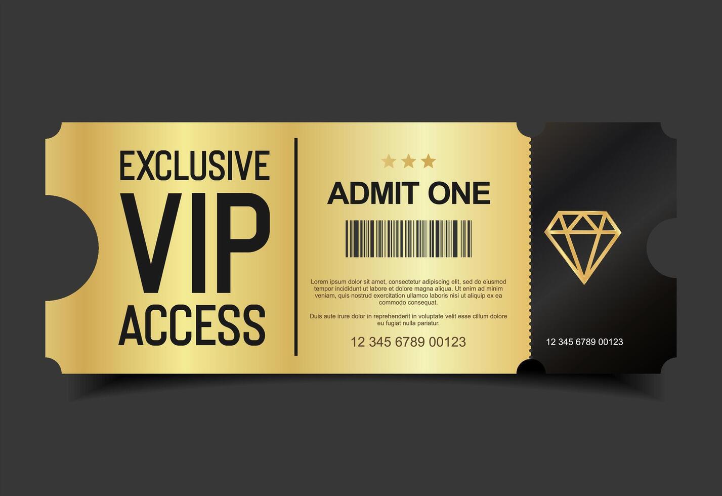 VIP pass design template admit design template vector