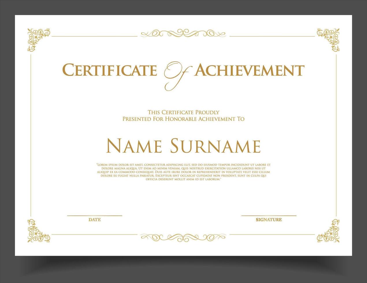 Diploma Template Business Training Achievement with Elegant and luxurious certificate awards template vector