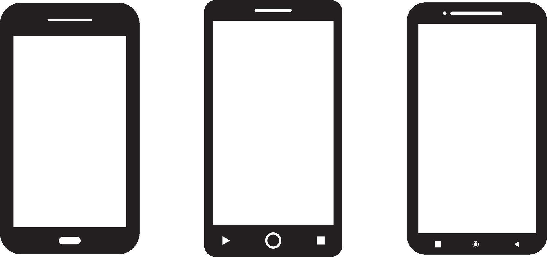 Set of Mobile phone icon illustration on white background vector