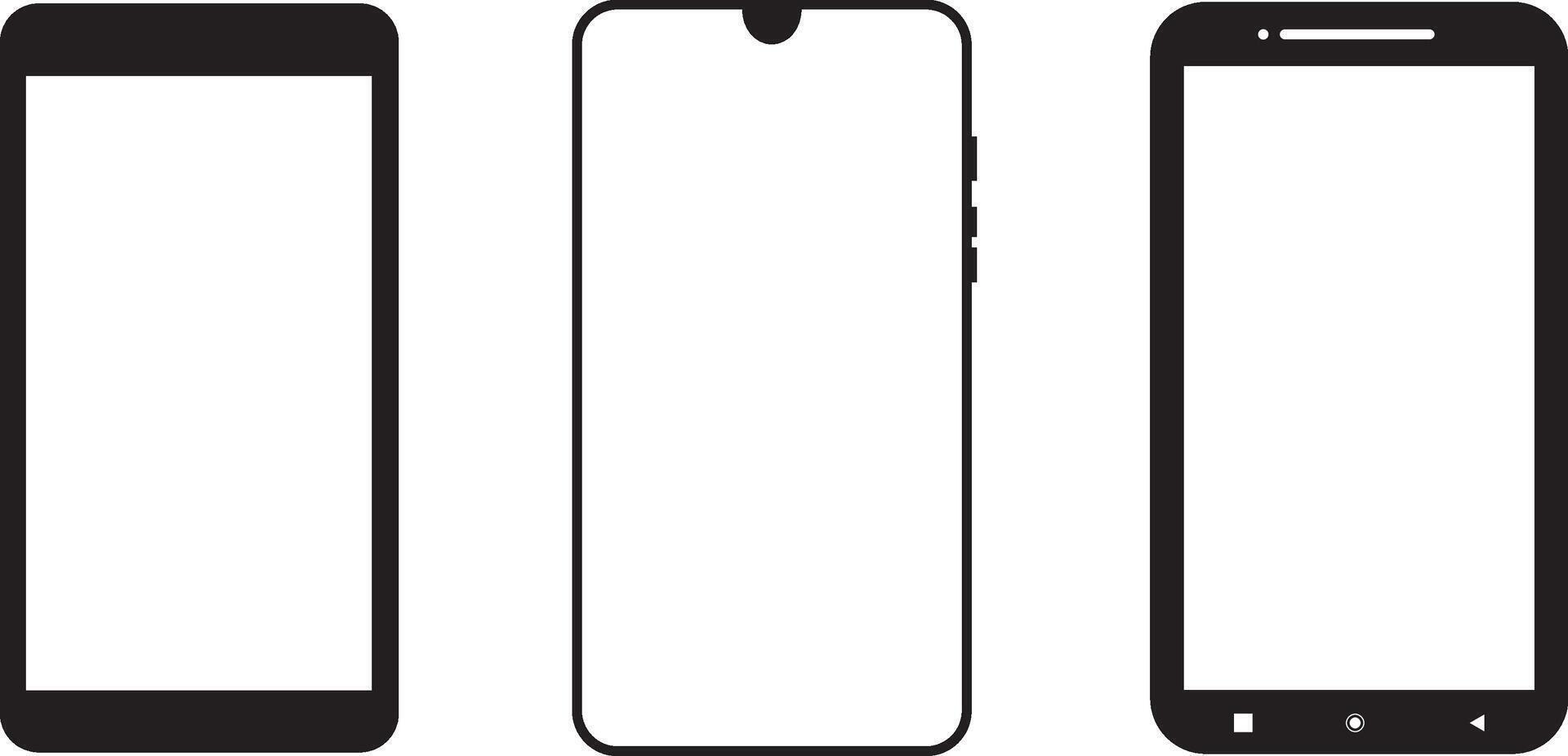 Mobile phone icon set illustration on white background vector