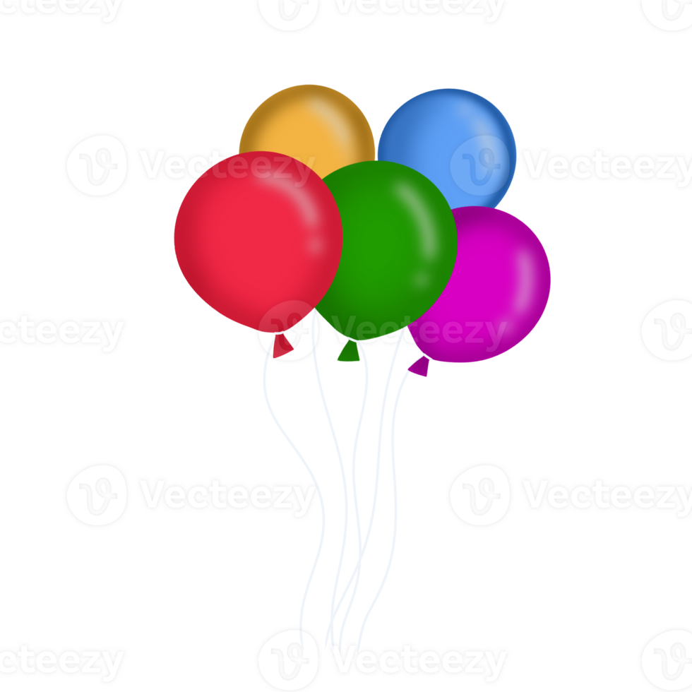 Colorful balloons on transparent background png