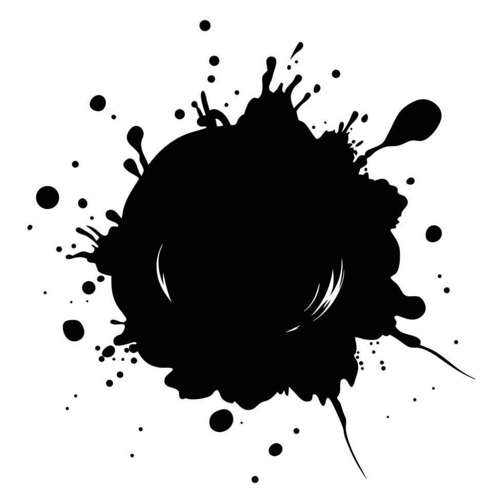 Elegant Sumi-e Ink Splash - Minimalist Japanese Brush Stroke on White Background vector