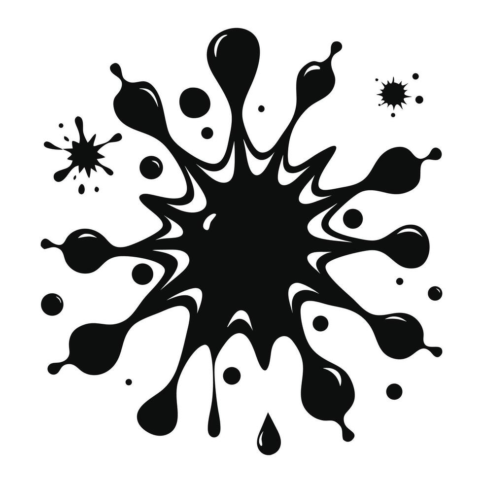 Stylized Black and White Splash Graphics - High-Resolution Ink and Paint Textures vector