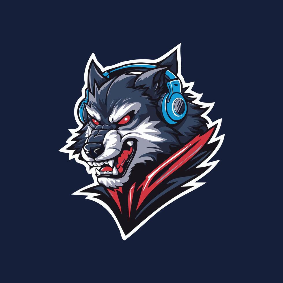 Wolf Head Silhouette Illustration Isolated Animal Face Graphic for Logos Tattoos TShirts Emblems Stickers and Mascot Designs vector