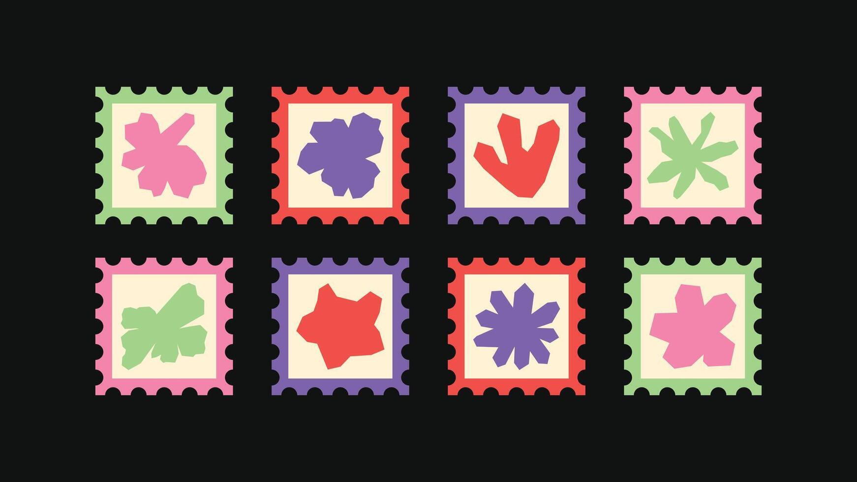 Naive hand-drawn icon pack with spiky stars, chunky flowers, and geometric shapes in a flat, imperfect sketch style ideal for adding raw charm to posters and packaging. vector