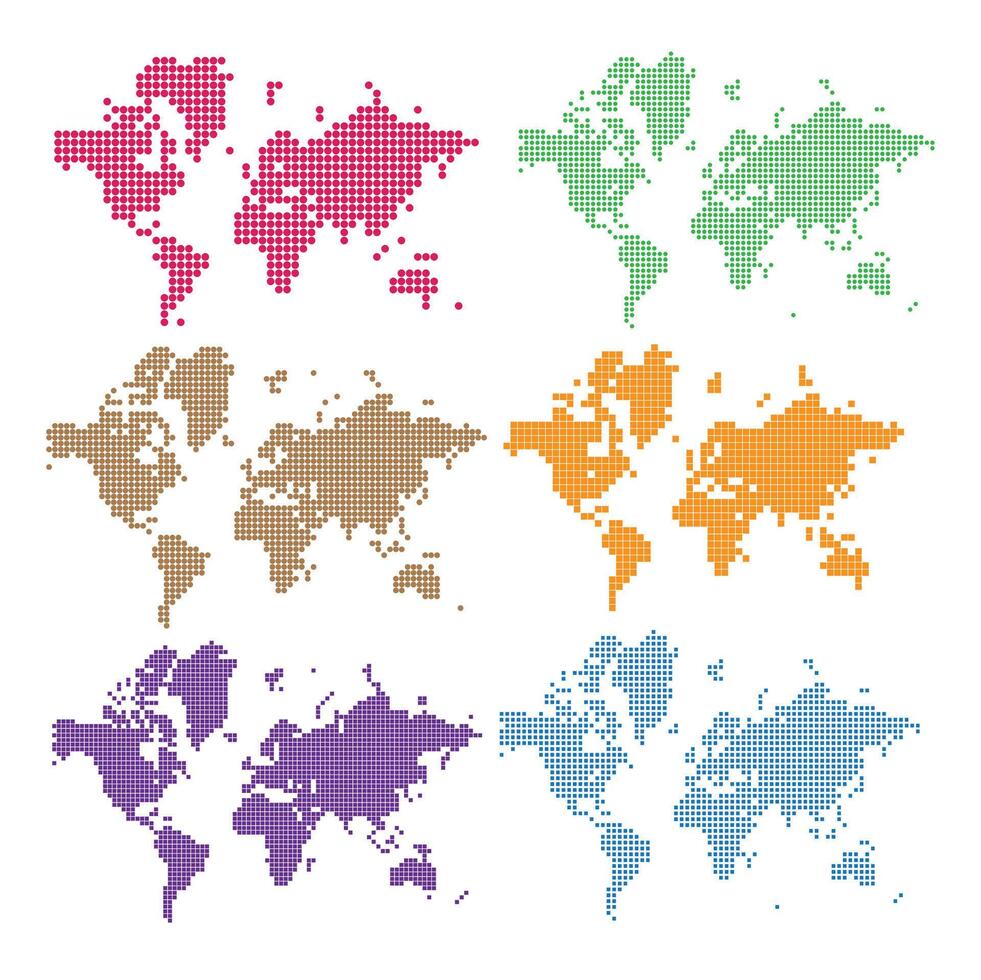 World map set vector