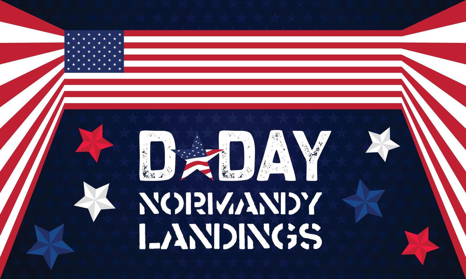 D Day Graphic with American Flag Borders Banner Background vector