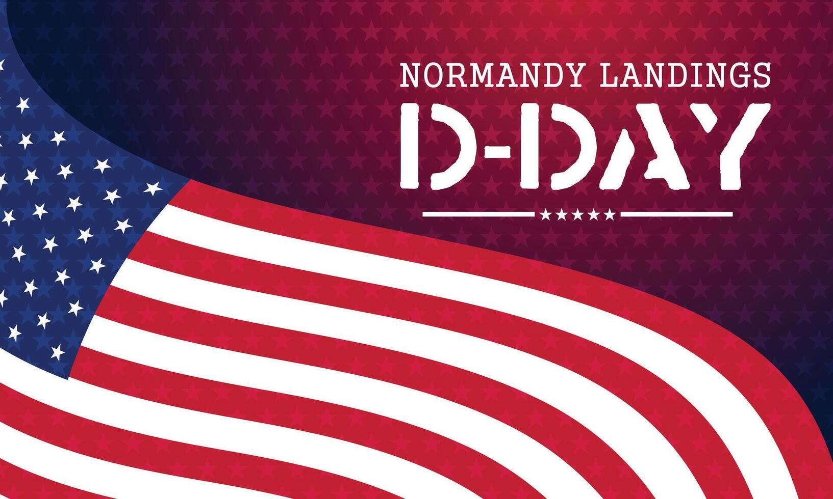 Modern Patriotic D Day Art with Bold Typography Banner Background vector
