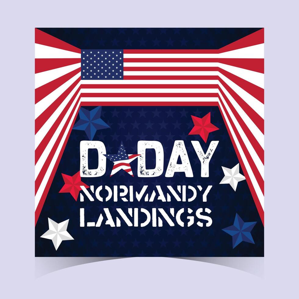 Vintage Inspired D Day Commemorative Art Poster Banner vector