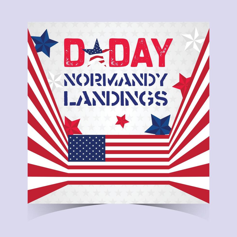 Grunge Style D Day Memorial Design Poster Banner vector