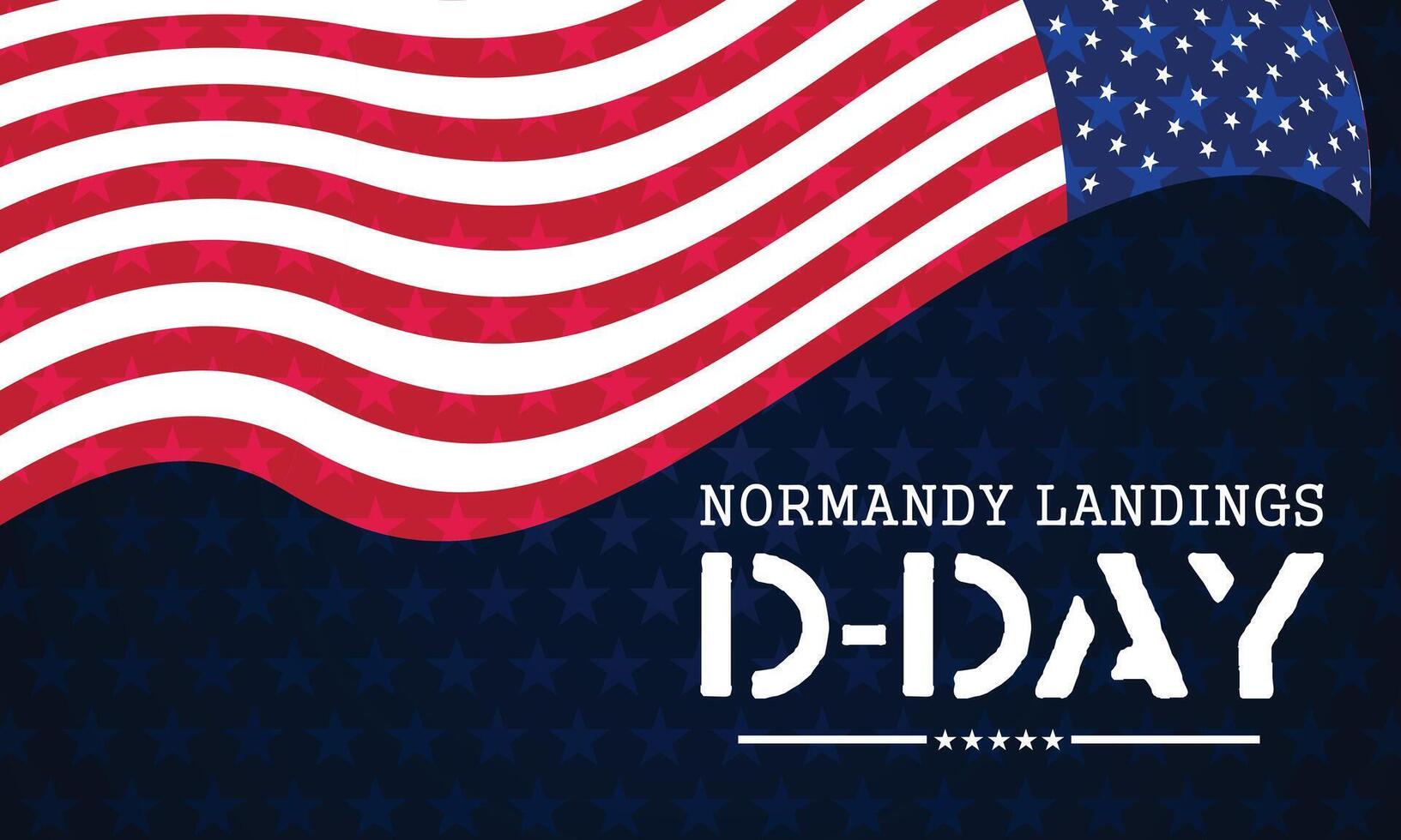 D Day Remembrance Background with USA Flag Elements Banner vector